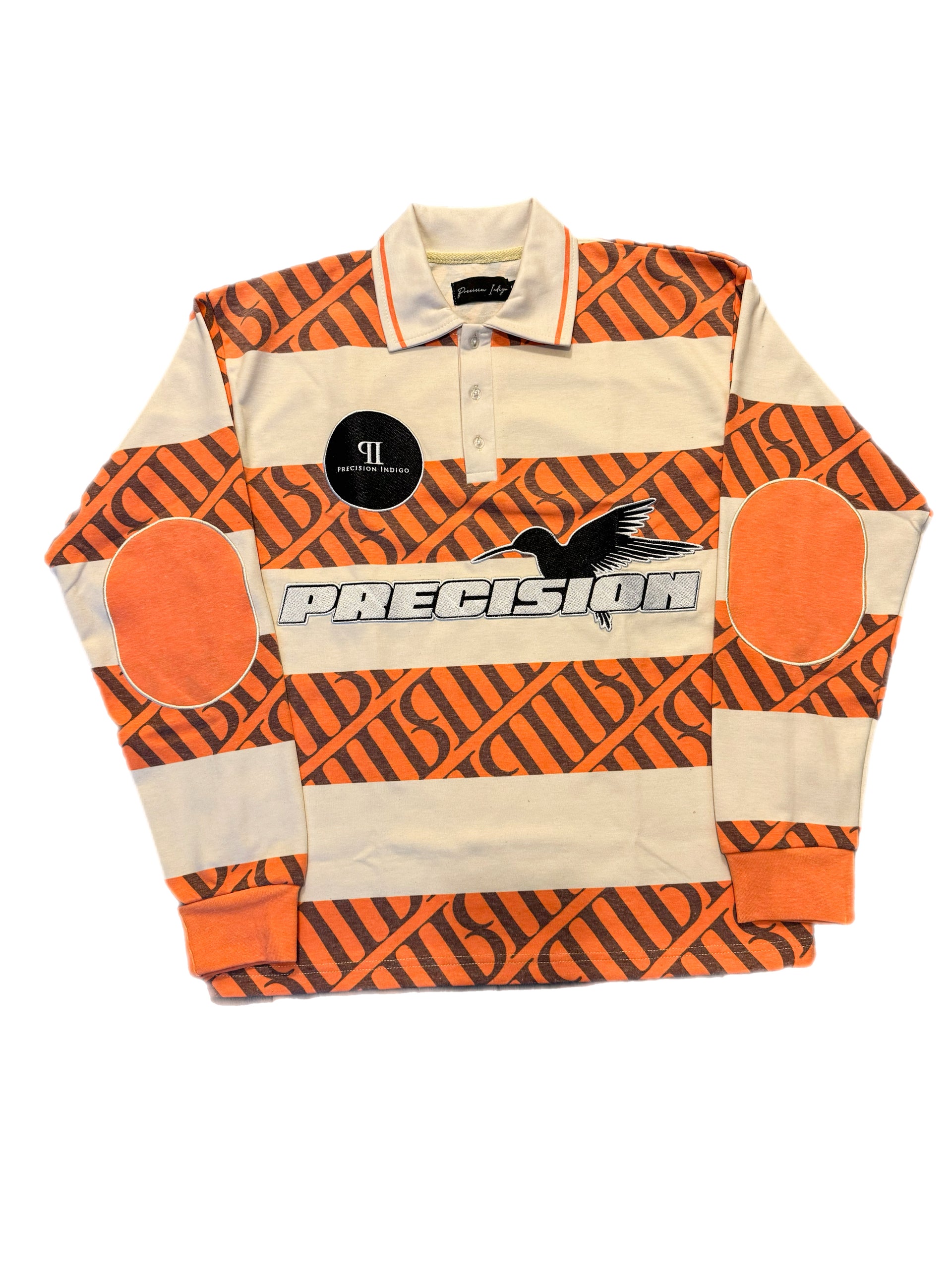Precision "Elegant" Rugby Polo {In Orange/Creme}